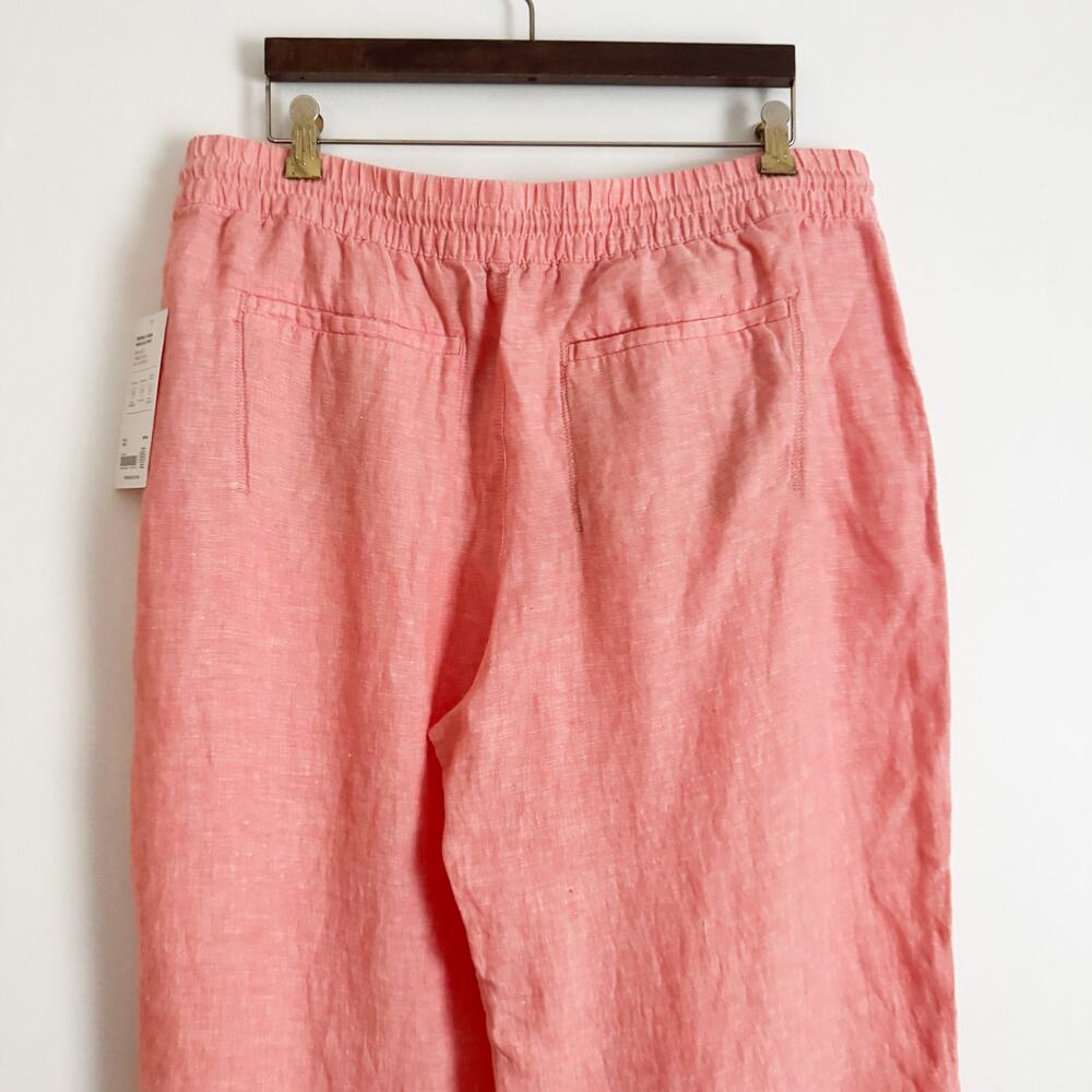 ATHLETA Retreat Linen Wide Leg Pants Peach Sunset 16 - Picture 9 of 12
